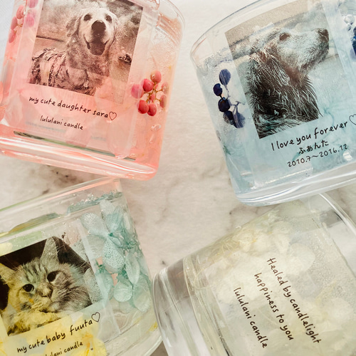 ガラスランタンキャンドルホルダー（ブーゲンビリア） キャンドル