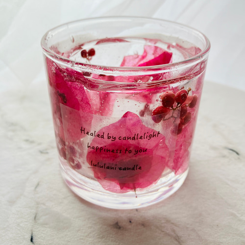 ガラスランタンキャンドルホルダー（ブーゲンビリア） キャンドル