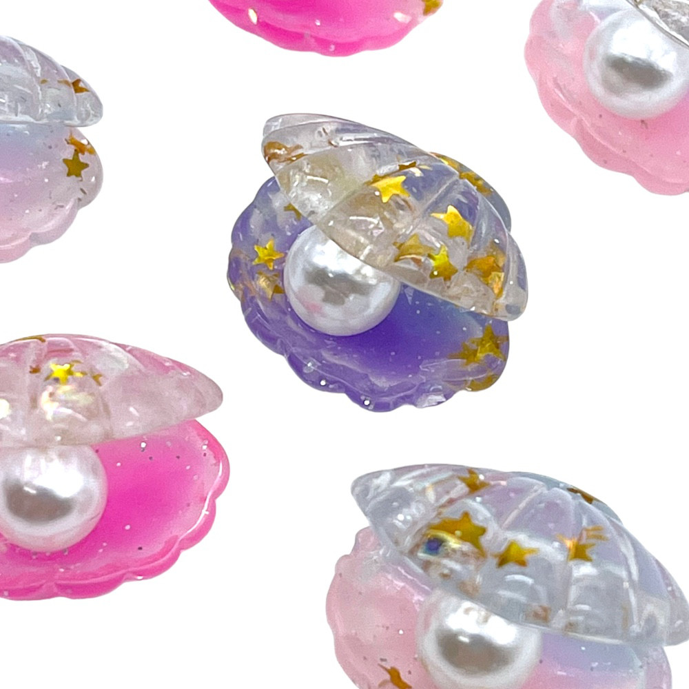 ミニパーツ☆アクリルパール 星 細かく 貼り付け デコパーツ