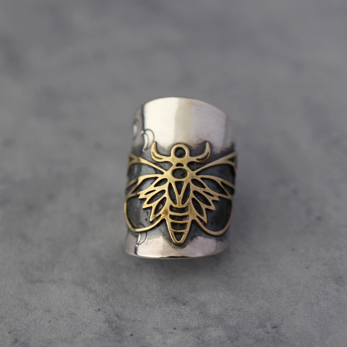 幻惑的な夜光蝶｜カフリング｜スプーンリング｜シルバー｜真鍮｜三日月｜ファンタジー｜ピュア｜ロリータ｜メルヘン｜V系