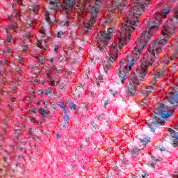 ピンク系の手織りマフラー WM0688           一点物 7枚目の画像