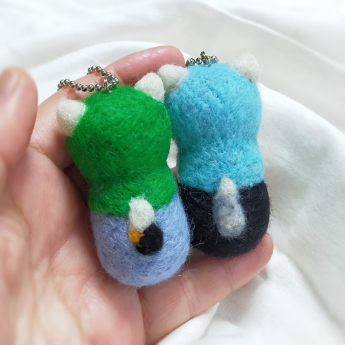 受注制作 猫マトリョーシカの羊毛マスコット(三毛猫・ミモザ)羊毛