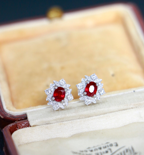 K18 ダイヤ・ルビーピアス