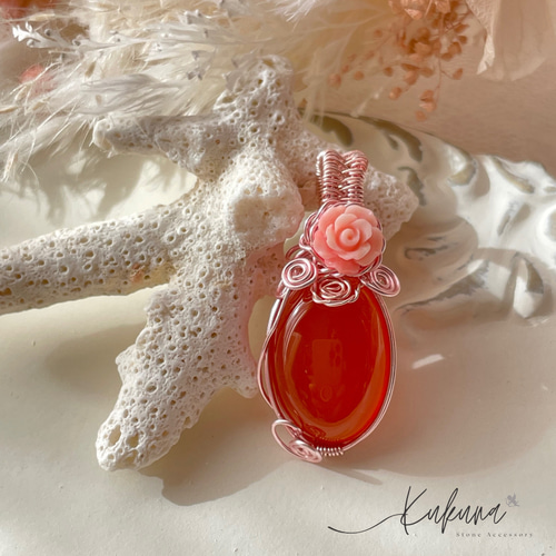 カーネリアン ペンダントと赤いネックレスセット5 カーネリアン ペンダントと赤いネックレスセット5 カーネリアン