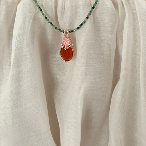 ✤辰年の守護石✤ カーネリアン ペンダントトップ(天然石アクセサリー