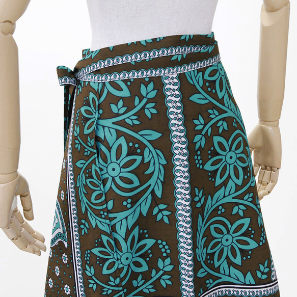 カンガの巻きスカート｜アフリカ布スカート ロングスカート アフリカンプリント 6枚目の画像