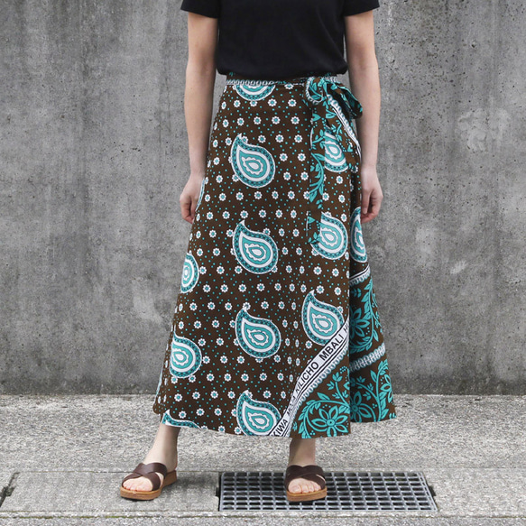 カンガの巻きスカート｜アフリカ布スカート ロングスカート アフリカンプリント 