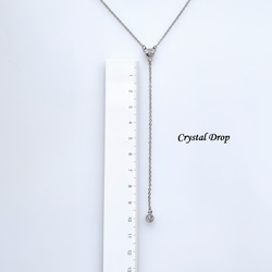 ロング　シンプルＹ字　クリスタルビジュー付き　ネックレス　 シンプル 6枚目の画像