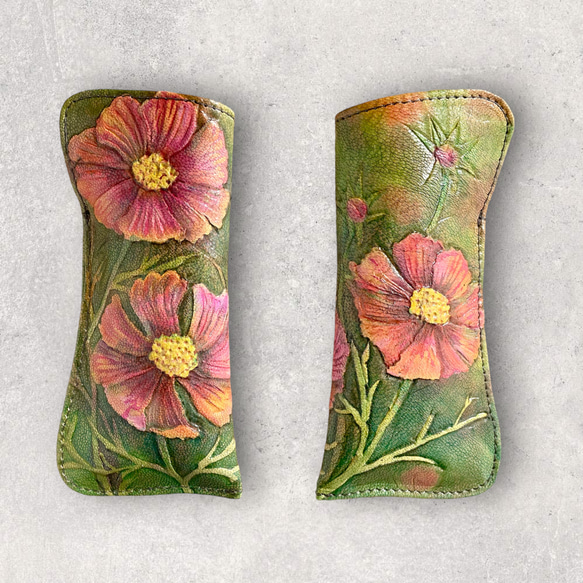 革ろうけつ染め】花のメガネケース メガネケース まるふく革工芸 通販