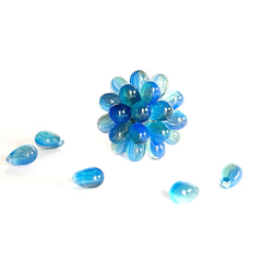 glass beads ring*blue 1枚目の画像