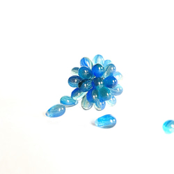 glass beads ring*blue 2枚目の画像