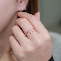 MR31】エレガントなスクエアCZダイヤモンドリング ～華やかで繊細な