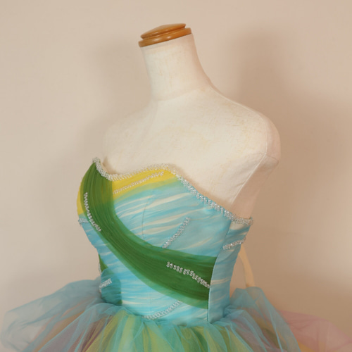 送料無料！レインボー カラードレス ミニドレス ミニワンピース  