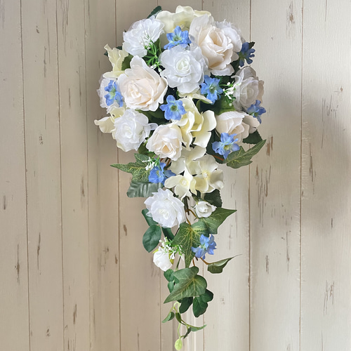 新品 キャスケードブーケ 造花 アーティフィシャルフラワー ブートニア  