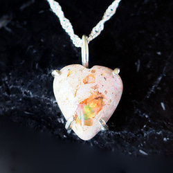 【ハート】カンテラオパール シルバーペンダント Heart cantera opal 1枚目の画像