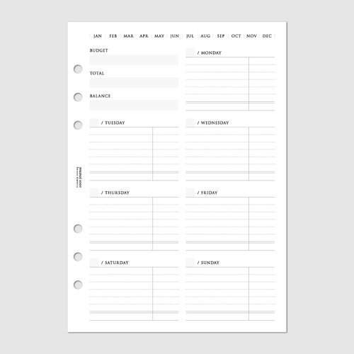 家計簿 リフィル確認用 ベージュ系 家計簿リフィルセット｜1年分