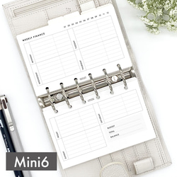 システム手帳リフィル《ミニ6サイズ》週間家計簿【CBMI_CL04】 手帳