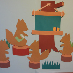 森の学校（動物は５種から選択）　画用紙　壁面飾り　保育園・幼稚園・学校・図書館その他施設 5枚目の画像