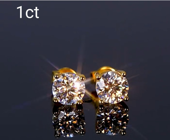 0.5ct×2(即納品)期間限定価格　モアッサナイト　一粒　ピアス ペア 1枚目の画像