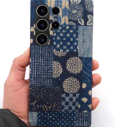 Samsung Galaxy S24 S23 utra ケース  スマホケース 古代の藍染め 草木染め 高級天然素材 2枚目の画像