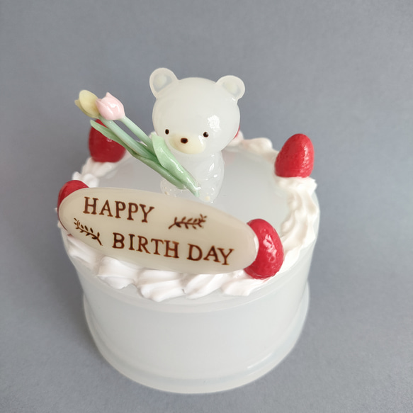 名入れ 小物入れ ショートケーキ くまさん チューリップ レジン 誕生日プレゼント 入学祝い 入園祝い 3枚目の画像