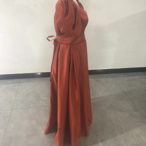 送料無料！高品質！ パーティードレス トレンドのオレンジ ロング  