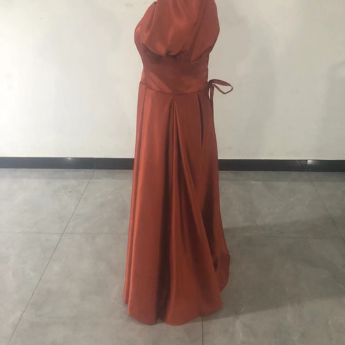 送料無料！高品質！ パーティードレス トレンドのオレンジ ロング  