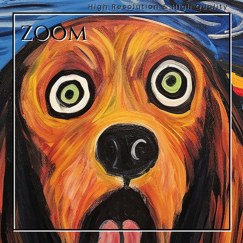 The Scream Dog - ダックスフンド犬 No.3】ムンク 叫び アートポスター
