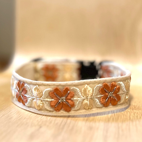 インド刺繍 首輪 犬 猫 インド刺繍リボン リード・首輪 mafu