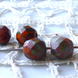 FPワイルドオレンジ　 チェコビーズCzech Glass Beads4個 1枚目の画像