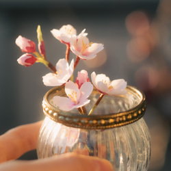 春 の 桜 ソメイヨシノ の 布花 コサージュ 3枚目の画像