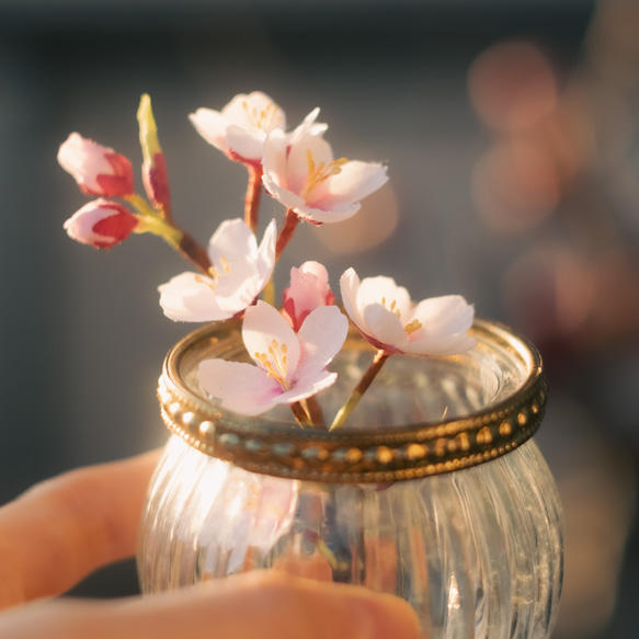 春 の 桜 ソメイヨシノ の 布花 コサージュ　2024 3枚目の画像