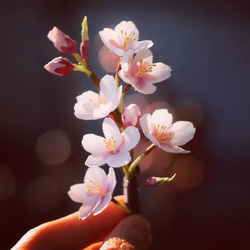 春 の 桜 ソメイヨシノ の 布花 コサージュ 1枚目の画像