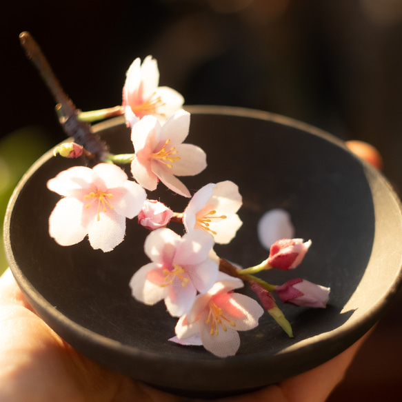 春 の 桜 ソメイヨシノ の 布花 コサージュ 2枚目の画像