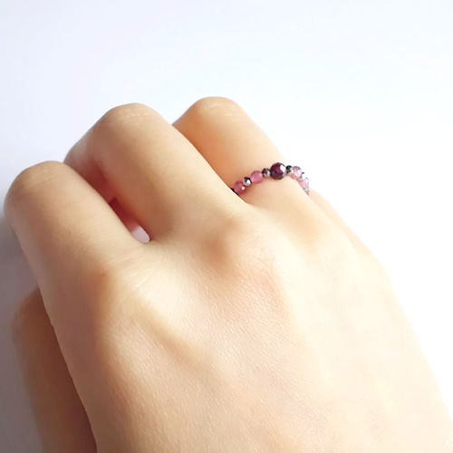 s様 ピンクトルマリン マンダリガーネット リング マラヤガーネット