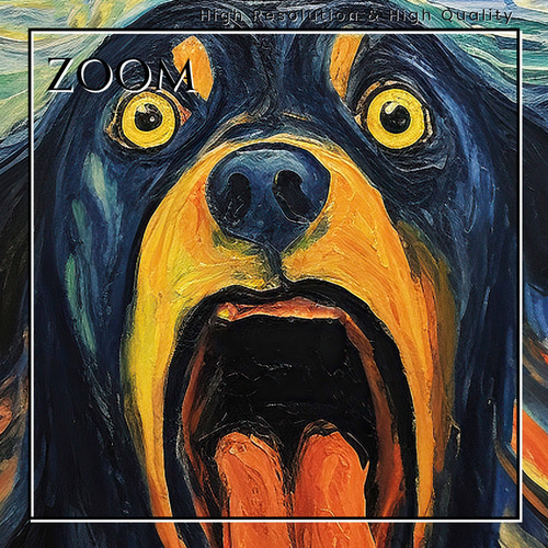 The Scream Dog - ロットワイラー犬 No.1】ムンク 叫び 犬の絵画