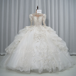 高級ウェディングドレスオーダーメイド 手縫いスパンコール パール