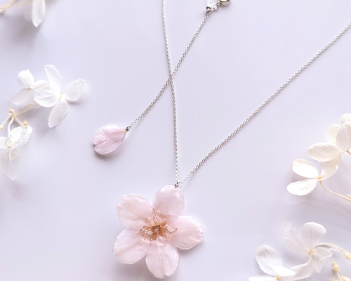 ソメイヨシノ色 ピンクデュモルチェライトの桜色ブレスレット 透かし桜ネックレス（サクラピンク） - Angelic Jewelry