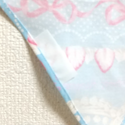 ☆ラスト１セット☆ 100cm 苺ケーキ（ブルー）ゴム紐 子供用エプロン・三角巾セット 14枚目の画像