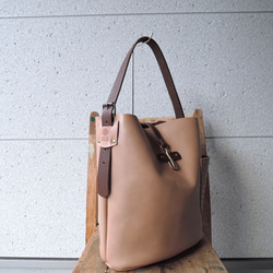 ≪web限定≫【ORZO】ヌメ革 ワンショルダートート BAG (M) A4対応 グレージュ OR-901M 6枚目の画像