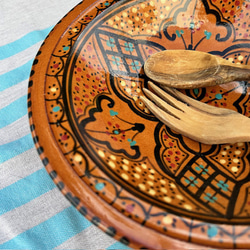 イタリア＆北アフリカ伝統万能絵付皿　大地の息吹　クスクス皿 32 tebsi 7枚目の画像