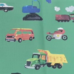 39-29◆送料無料♪◆入園入学◆レッスンバッグ＆シューズバッグ◆はたらくくるま車×キャタピラー跡ナミナミ模様◆ 2枚目の画像