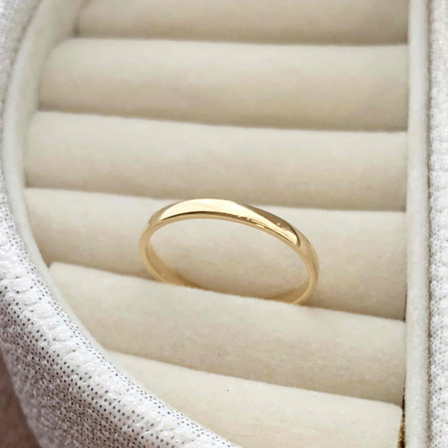 地金＊18金【甲丸ピンキーリング 1号 3号 5号】イエローゴールド K18