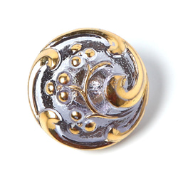豪華ガラスボタン 1.8cm 1個 バロック ヴィオラ＆ゴールド 1枚目の画像