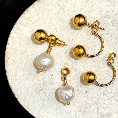 3way メタルボールピアス サージカルステンレス バックキャッチ 3way メタルボールピアス サージカルステンレス バックキャッチ