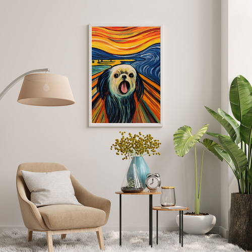 愛犬こたろーとムンクの雄叫びの絵 愛犬こたろーとムンクの雄叫びの絵 絵画