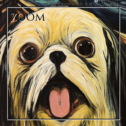 【The Scream Dog - シーズー犬 No.2】ムンク 叫び 犬の絵画 犬のイラスト 3枚目の画像