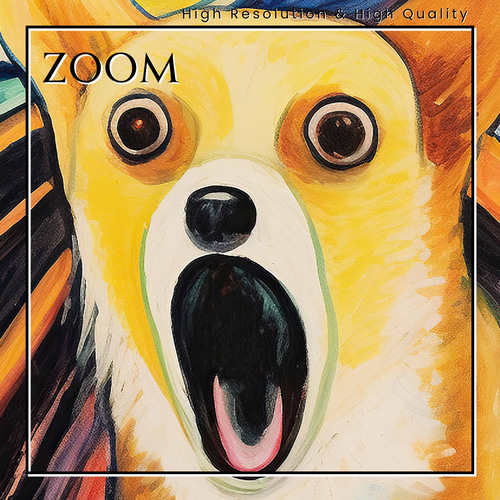 The Scream Dog - ウェルシュコーギー犬 No.1】ムンク 叫び 犬の絵画