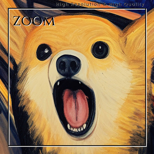 The Scream Dog - ウェルシュコーギー犬 No.2】ムンク 叫び 犬の絵画