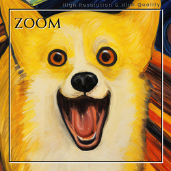 【The Scream Dog - ウェルシュコーギー犬 No.3】ムンク 叫び 犬の絵画 犬のイラスト 3枚目の画像
